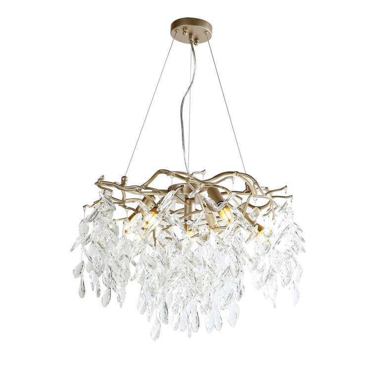 подвесная люстра Brillo прозрачный металл, хрусталь 7*E14*40W, excluded