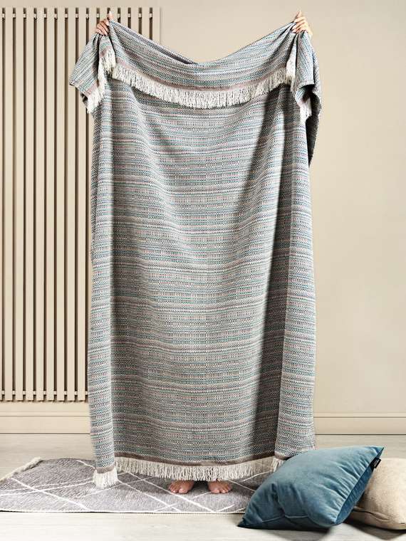 Плед Portofino 150x200 бирюзово-серого цвета