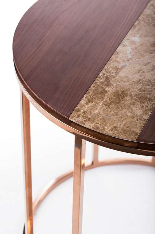 Кофейный стол "Duccio" из металла с деревянной столешницей 