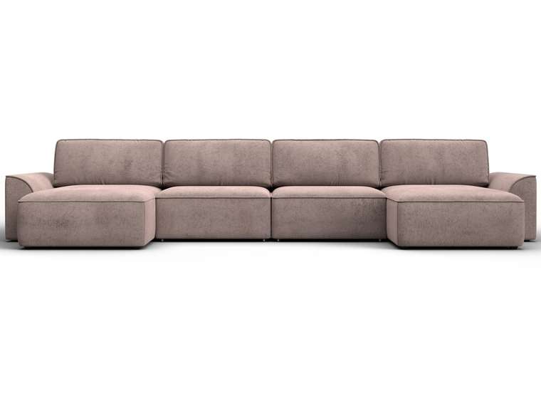 Угловой диван-кровать Лига-048 лонг бежевого цвета