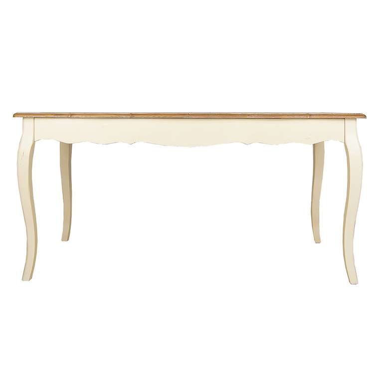 Раздвижной обеденный стол Leontina  бело-коричневого цвета