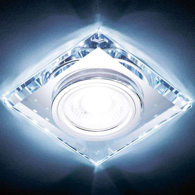 Точечный светильник LED S214 WH/CH/WH (стекло, цвет белый)