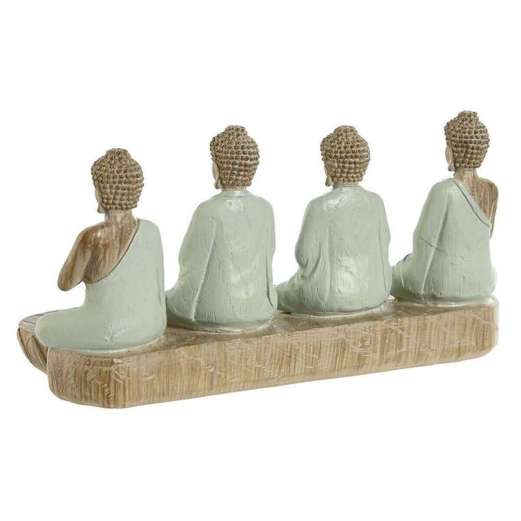 Декоративная фигура Белый Зеленый Будда Восточный 24 x 9 x 11 cm (2 штук)