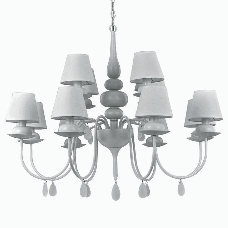 Подвесная люстра IDEAL LUX "Blanche" с белыми абажурами