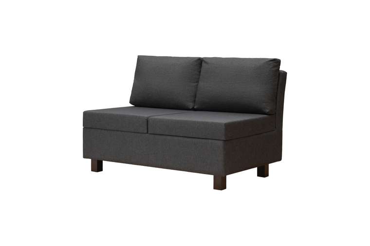 Прямой диван Корвет темно-серого цвета
