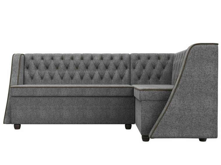 Кухонный угловой диван Лофт серого цвета правый угол