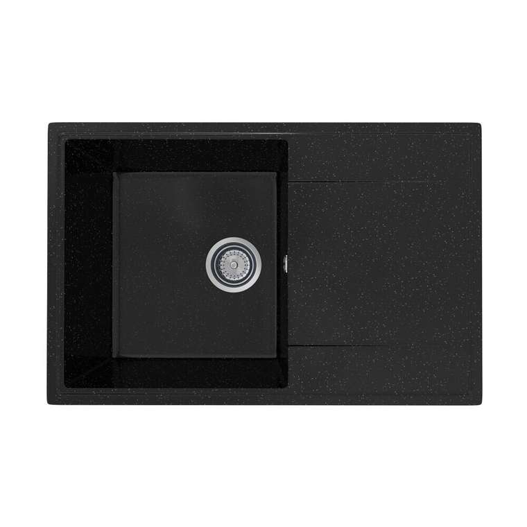 Кухонная мойка Practik PR-M-735-004 (без сифона), черный оникс