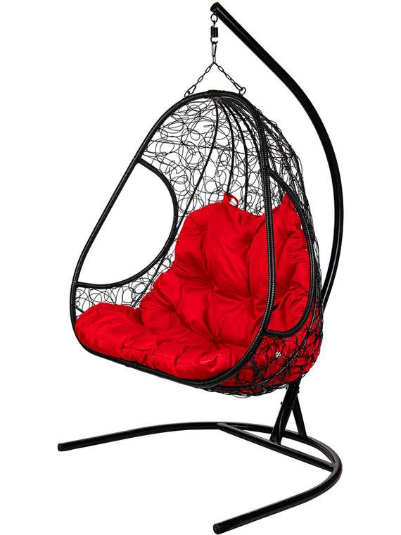Двойное подвесное кресло Primavera черно-красного цвета