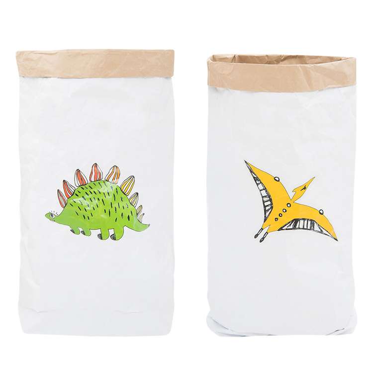 Эко-мешок для игрушек Стегозавр из крафт бумаги
