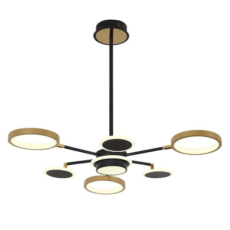 подвесная люстра Hybrid черный, золотой, белый металл, пластик, силикон LED*90W/45W/45W, 5980/3060/2940LM, 4000/6500/3500K, included, remote control