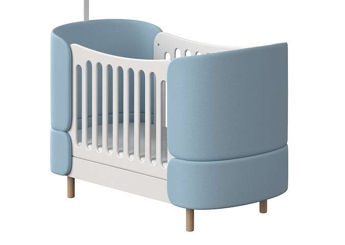 Кроватка-трансформер Kidi Soft 74х143 бело-голубого цвета