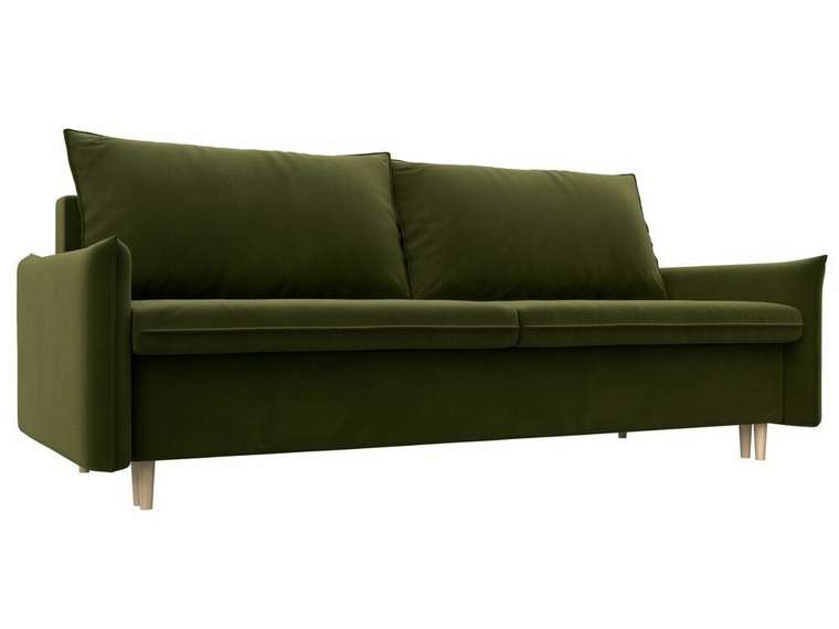 Прямой диван-кровать Хьюстон зеленого цвета