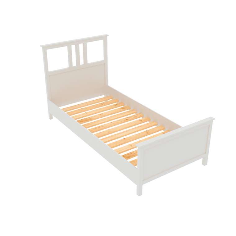 Кровать односпальная 90х200 из массива сосны белого цвета