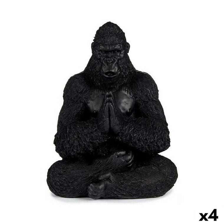 Декоративная фигура Горилла Yoga Чёрный 16 x 28 x 22 cm (4 штук)