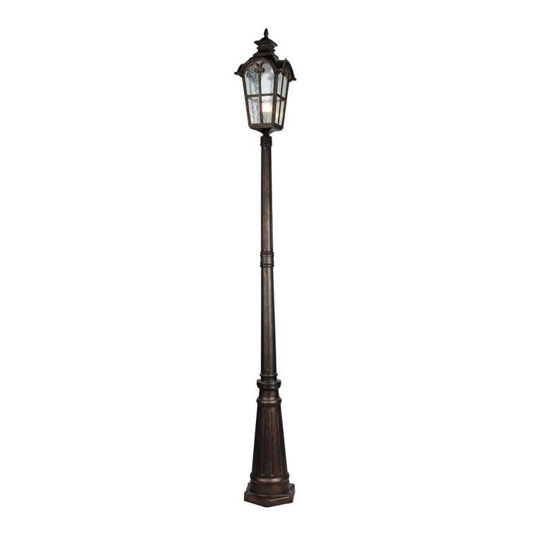 Уличный столб Bristol кофейный металл, стекло 1*E27*60W, IP44, excluded
