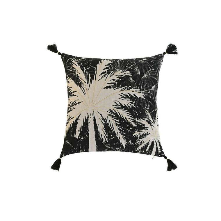 Декоративная подушка Boho Пальма 45x45 бежево-черного цвета