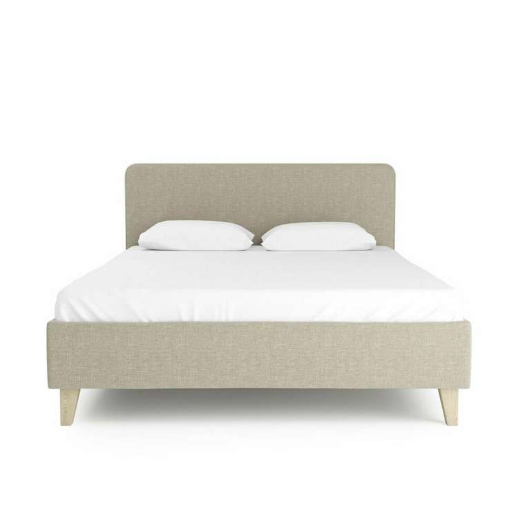 Кровать Сканди 160x200 бежевого цвета без подъемного механизма
