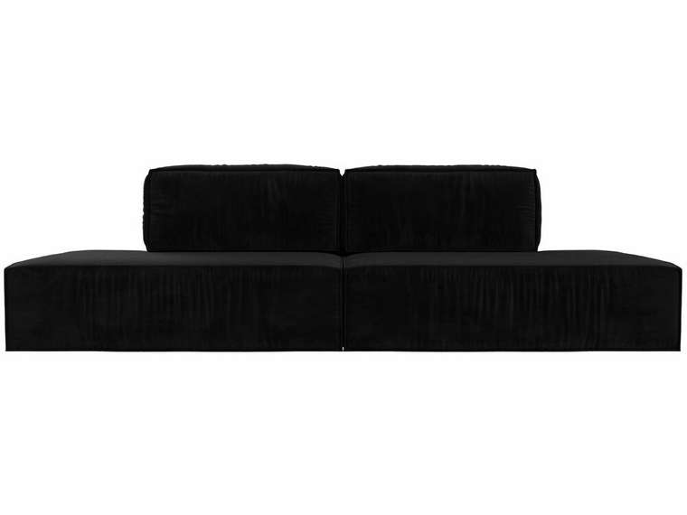 Прямой диван-кровать Прага лофт черного цвета