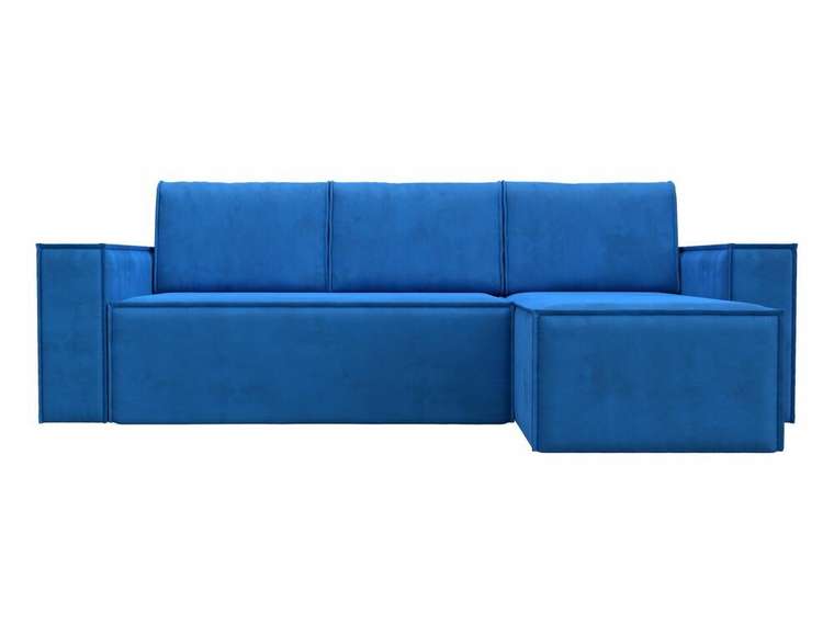 Угловой диван-кровать Куба темно-голубого цвета правый угол