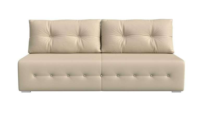 Прямой диван-кровать Лондон бежевого цвета (экокожа)