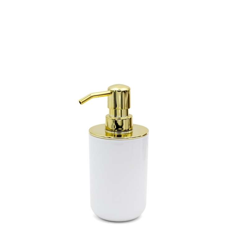 Дозатор для жидкого мыла Alba бело-золотого цвета