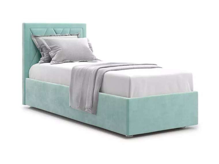 Кровать Premium Milana 3 90х200 бирюзового цвета с подъемным механизмом