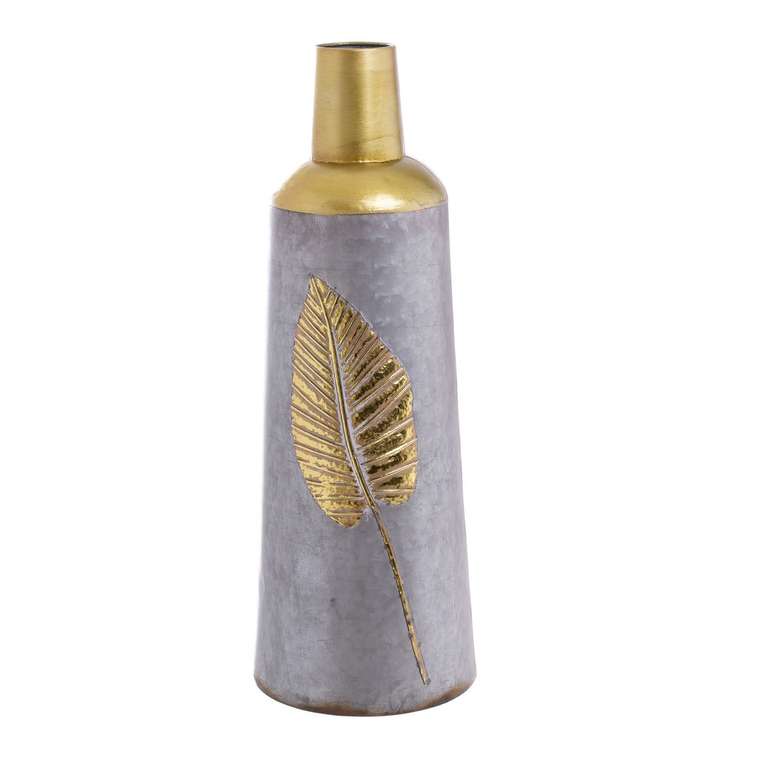 Металлическая ваза серебристо-золотого цвета