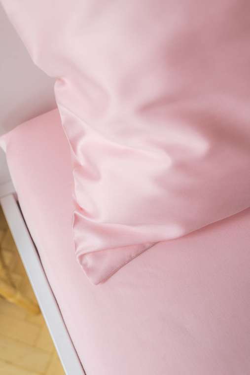 Комплект постельного белья цвета Пыльная роза Евро мини
