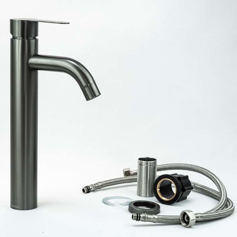 Смеситель для раковины Fmark FS8211Q графитового цвета