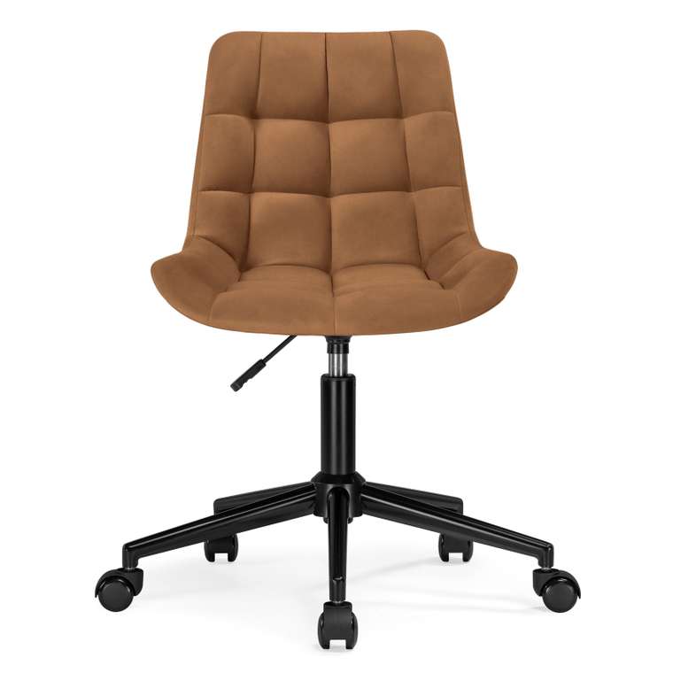 Офисный стул Честер коричневого цвета с черным основанием