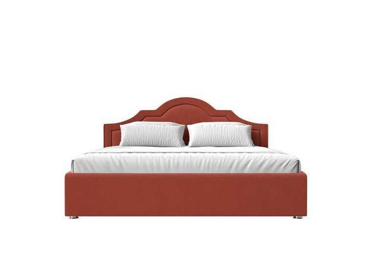 Кровать Афина 160х200 кораллового цвета с подъемным механизмом