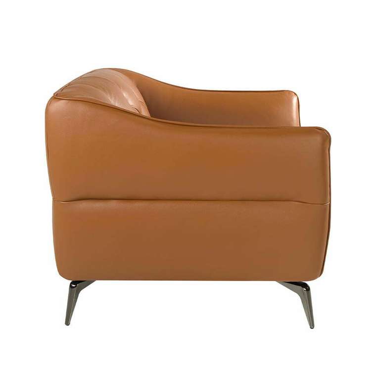 Кресло из натуральной кожи коричневого цвета