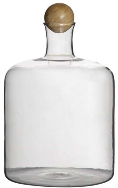Ваза настольная Bottle Glass/wood / HA11246