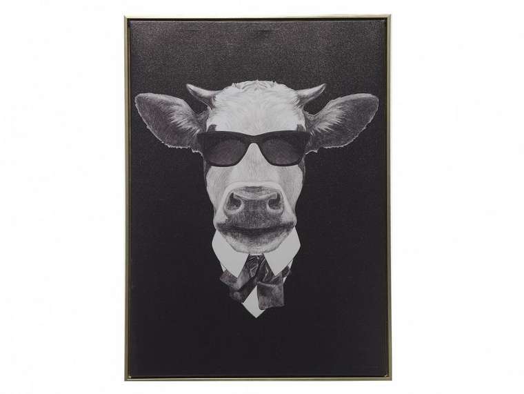 Панно Mister Cow 50х70 черно-белого цвета