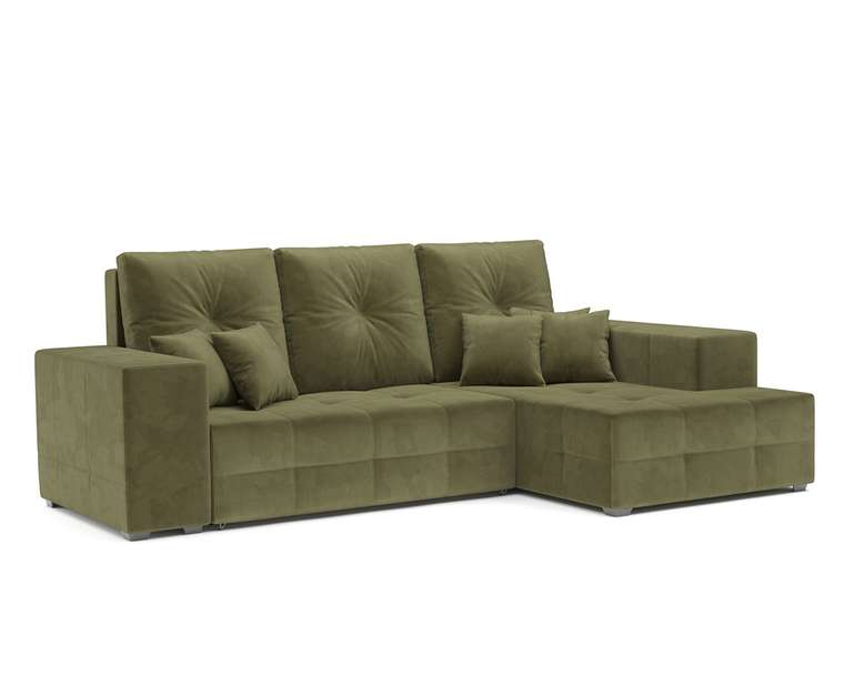 Угловой диван-кровать Монреаль зеленого цвета правый угол