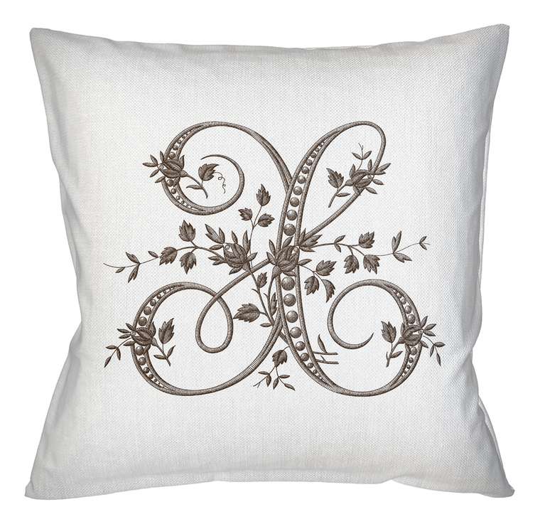 Декоративная подушка Азбука мечты буква X белого цвета