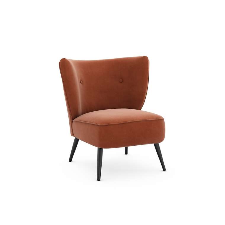 Кресло велюровое Franck кирпичного цвета