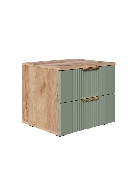 Прикроватная тумба Ингрия Luxe 2 бежево-зеленого цвета