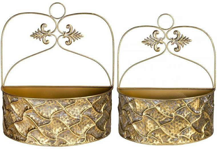 Набор из двух кашпо золотого цвета