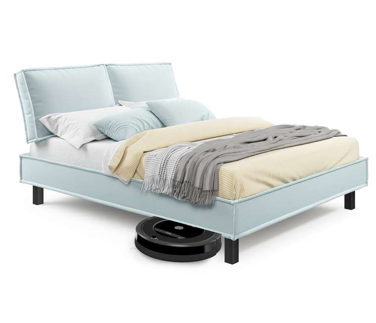 Мягкая кровать Bali 160х200 мятного цвета без подъемного механизма