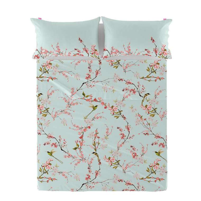 Простынь верхняя Chinoiserie 210x270 голубого цвета