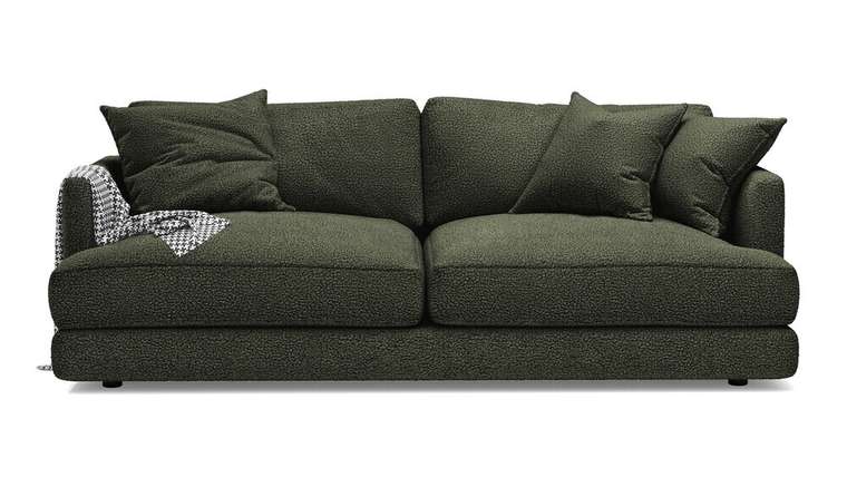 Прямой диван-кровать Ибица темно-зеленого цвета