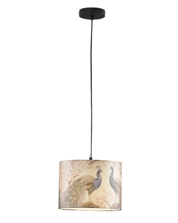 Светильник подвесной Strauss V11514-1P М черно-бежевого цвета