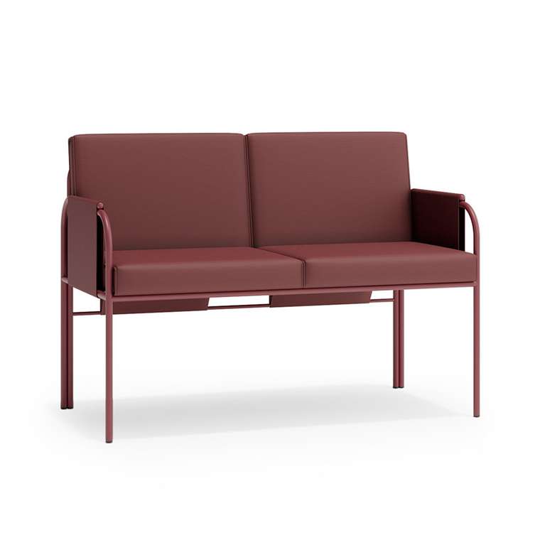 Диван обеденный Нара бордового цвета