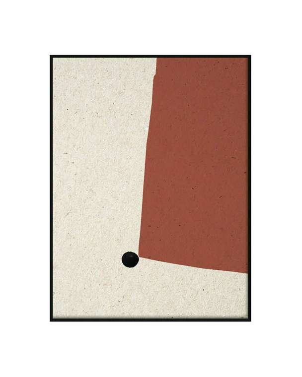 Интерьерное жикле Beige and Orange 60х80 в черной раме 