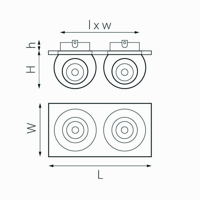 Светильник INTERO LED 9W*2 850LM*2 24G ЧЕРНЫЙ/БЕЛЫЙ 4000K (217527+217064+217064)
