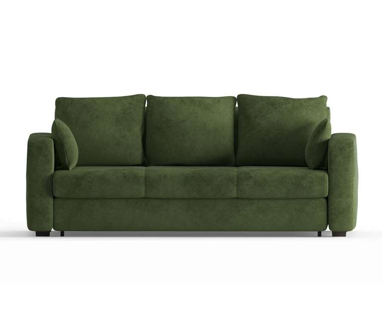 Диван-кровать Риквир в обивке из велюра зеленого цвета