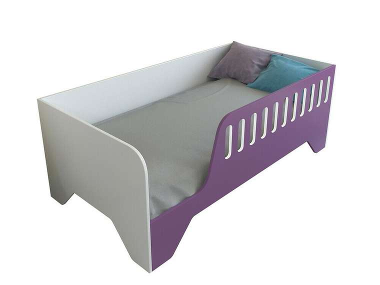 Кроватка Астра 13 80х160 бело-фиолетового цвета