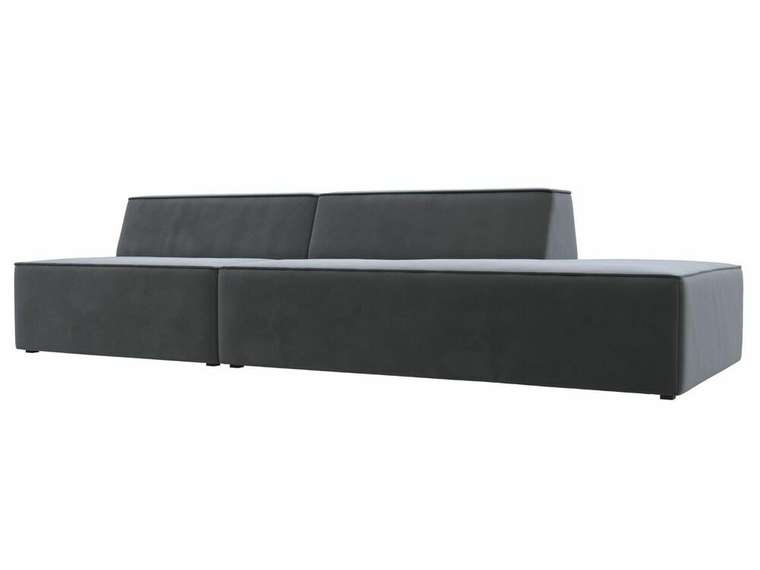 Прямой модульный диван Монс Модерн серого цвета правый