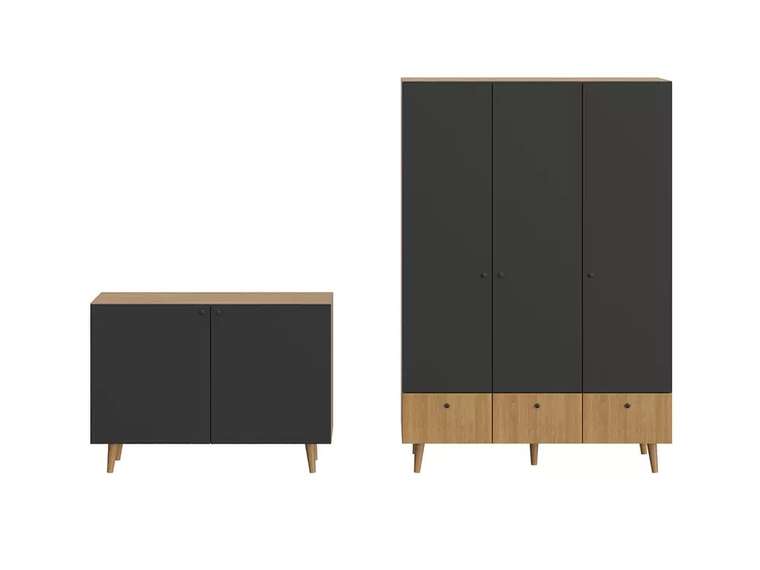 Комплект мебели для гостиной Frida 10 черно-бежевого цвета